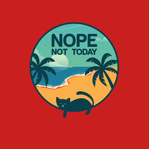 Мужской свитшот Кот Nop not today / Красный – фото 3