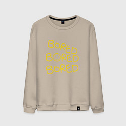 Свитшот хлопковый мужской Bored Bored Bored, цвет: миндальный