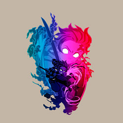 Свитшот хлопковый мужской Танджиро Камадо в ярости Клинок рассекающий демоно, цвет: миндальный — фото 2