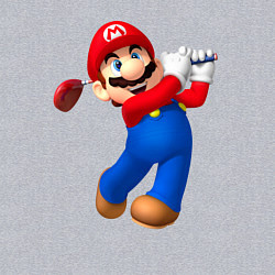 Свитшот хлопковый мужской Марио - крутейший гольфист Super Mario, цвет: меланж — фото 2