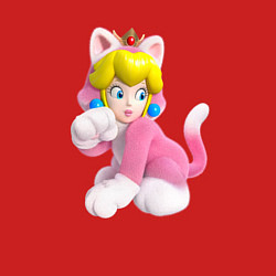 Свитшот хлопковый мужской Принцесса Персик - кошка Super Mario 3D Land, цвет: красный — фото 2
