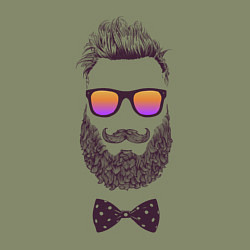 Свитшот хлопковый мужской Мужчина с бородой и в очках, цвет: авокадо — фото 2