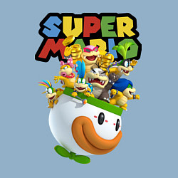 Свитшот хлопковый мужской Компашка персонажей Super Mario, цвет: мягкое небо — фото 2