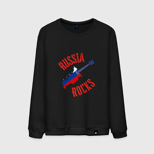 Мужской свитшот Russia Rocks / Черный – фото 1