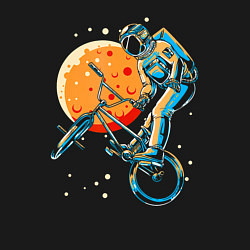 Свитшот хлопковый мужской Космический байкер, цвет: черный — фото 2