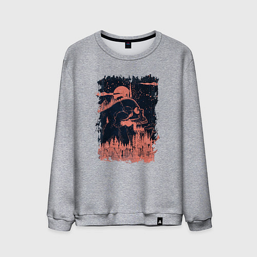 Мужской свитшот Скала Череп и Бег / Меланж – фото 1