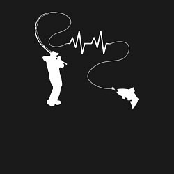 Свитшот хлопковый мужской Сердцебиение рыбалки, цвет: черный — фото 2