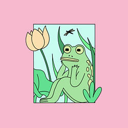 Свитшот хлопковый мужской ЛЯГУШКА В МЕЧТАХ, цвет: светло-розовый — фото 2