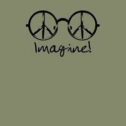 Свитшот хлопковый мужской Очки Джона Леннона Imagine, цвет: авокадо — фото 2