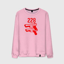 Свитшот хлопковый мужской 228 2 пистолета, цвет: светло-розовый