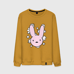 Свитшот хлопковый мужской Bad Bunny Floral Bunny, цвет: горчичный