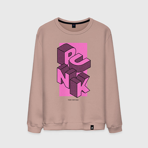 Мужской свитшот Панк not dead / Пыльно-розовый – фото 1