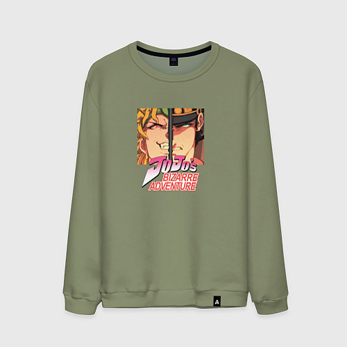 Мужской свитшот Дио Брандо и Куджо Джотаро / Авокадо – фото 1