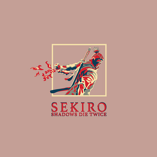 Мужской свитшот Sekiro Однорукий волк / Пыльно-розовый – фото 3
