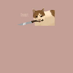 Свитшот хлопковый мужской Привет Кот с ножом, цвет: пыльно-розовый — фото 2