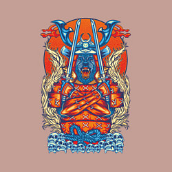 Свитшот хлопковый мужской Медведь-ниндзя, цвет: пыльно-розовый — фото 2