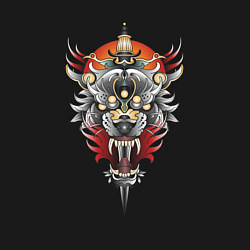 Свитшот хлопковый мужской Хищный тигр-символ, цвет: черный — фото 2