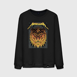 Свитшот хлопковый мужской Metallica Lion, цвет: черный
