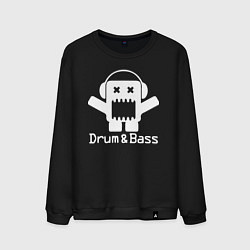 Свитшот хлопковый мужской Drum & Bass Black edition, цвет: черный