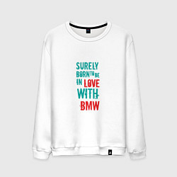 Свитшот хлопковый мужской In Love With BMW, цвет: белый