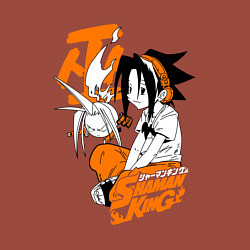 Свитшот хлопковый мужской ШАМАН КИНГ SHAMAN KING ЙО, цвет: кирпичный — фото 2