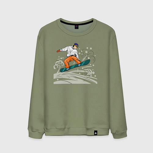 Мужской свитшот Сноубордист snowboard / Авокадо – фото 1