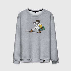 Свитшот хлопковый мужской Девушка фотограф за работой, цвет: меланж
