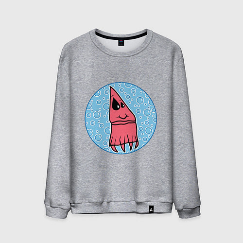 Мужской свитшот Кальмарчик в пузырях / Меланж – фото 1