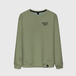 Свитшот хлопковый мужской Noize mc нойз мс logo, цвет: авокадо