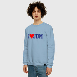 Свитшот хлопковый мужской I love JDM!, цвет: мягкое небо — фото 2