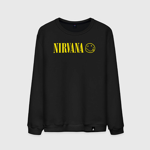 Мужской свитшот Nirvana logo / Черный – фото 1