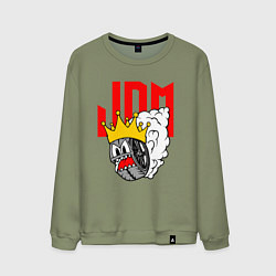 Свитшот хлопковый мужской JDM Wheel King, цвет: авокадо
