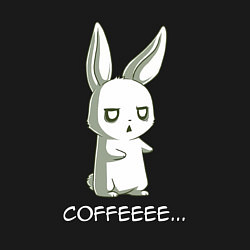 Свитшот хлопковый мужской Заяц хочет кофе, цвет: черный — фото 2