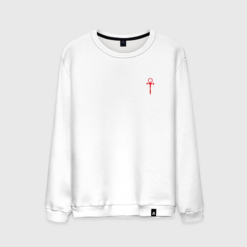 Мужской свитшот The Masquerade Bloodhunt Red Emblem спина / Белый – фото 1