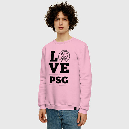 Мужской свитшот PSG Love Классика / Светло-розовый – фото 3