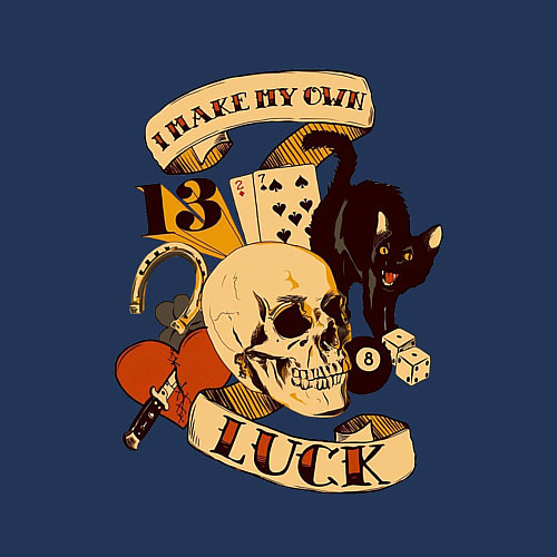 Мужской свитшот Я сам сама создаю свою удачу / Тёмно-синий – фото 3