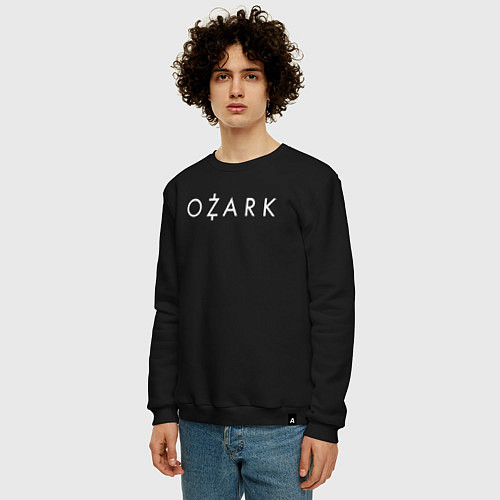 Мужской свитшот Ozark white logo / Черный – фото 3