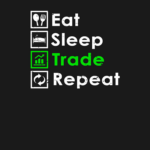 Мужской свитшот Есть Спать Трейдинг Повторить / Черный – фото 3