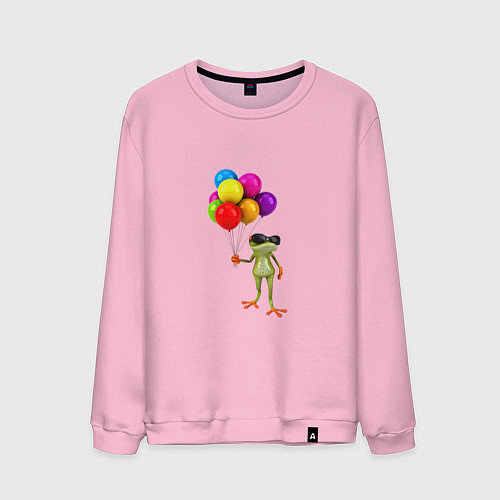 Мужской свитшот ЛЯГУШОНОК С ВОЗДУШНЫМИ ШАРИКАМИ / Светло-розовый – фото 1