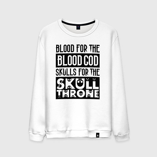 Мужской свитшот Девиз последователей Кхорна для светлого фона / Белый – фото 1