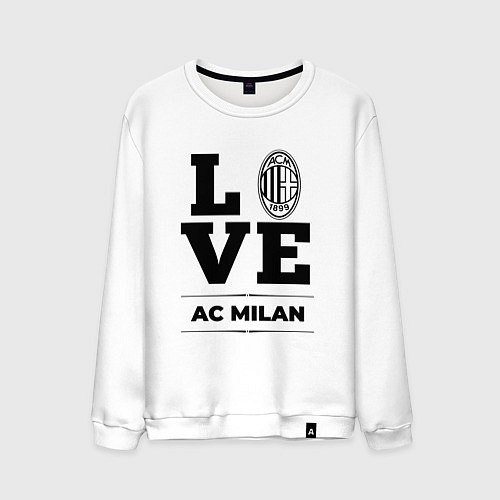 Мужской свитшот AC Milan Love Классика / Белый – фото 1