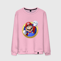 Свитшот хлопковый мужской Марио 3d, цвет: светло-розовый