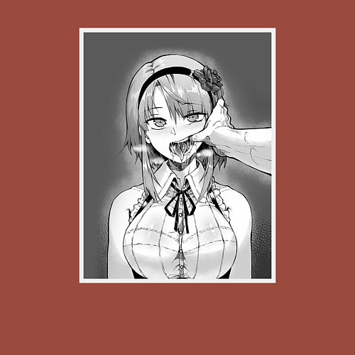 Мужской свитшот Ахегао ahegao / Кирпичный – фото 3