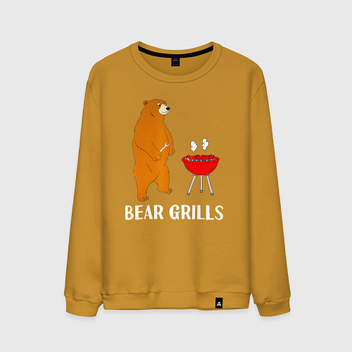 Мужской свитшот Bear Grills Беар Гриллс / Горчичный – фото 1