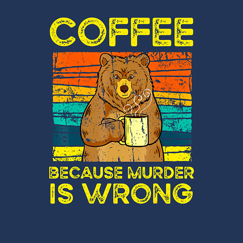 Мужской свитшот Кофе, потому что убийство это неправильно / Тёмно-синий – фото 3