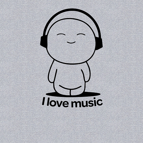 Мужской свитшот Я Люблю Музыку I love Music / Меланж – фото 3