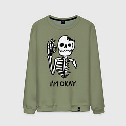 Мужской свитшот Im okay! Skeleton Я в порядке! Жест