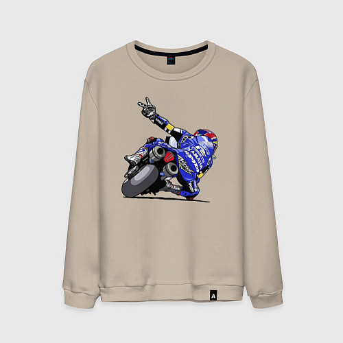 Мужской свитшот Yamaha racing team Racer / Миндальный – фото 1