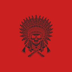 Свитшот хлопковый мужской Skull Indian, цвет: красный — фото 2