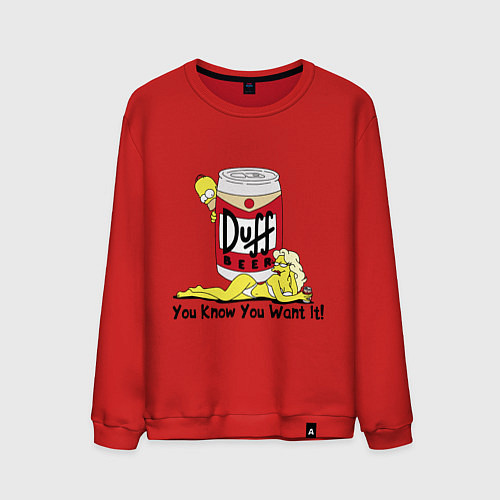 Мужской свитшот You Want It! / Красный – фото 1